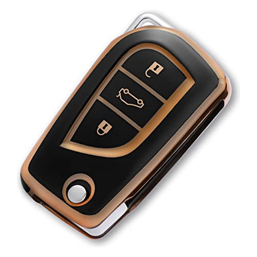 Funda Compatible Llave De Toyota Diseño Dorado, Tpu Su...