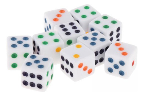 3 Juego De 10 Dados De Acrílico De 6 Lados, Dados De Punto