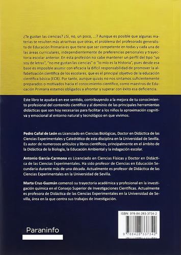 Didáctica De Las Ciencias Experimentales En Educación Primaria, De Cañal Pedro., Vol. 1. Editorial Paraninfo, Tapa Blanda, Edición 1 En Español, 2018