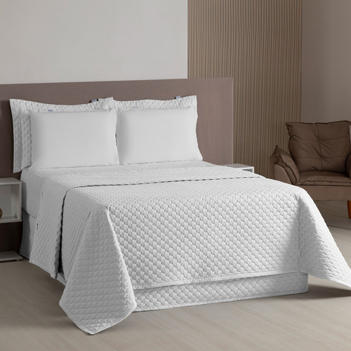 Kit 4 Cobre Leito Acordes Profissional Hotel Cinza Casal Liso