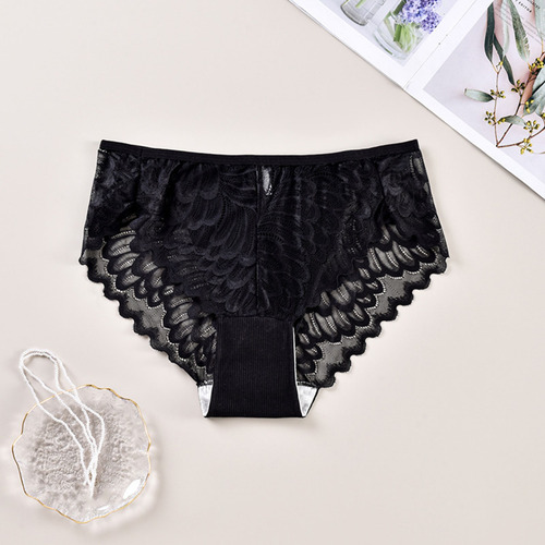 O Ropa Interior De Encaje A Media Cintura Para Mujer, Talla