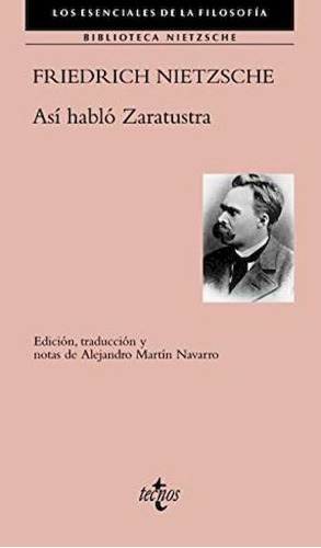 Así Habló Zaratustra, De Friedrich Nietzsche. Editorial Tecnos, Tapa Blanda, Edición 1 En Español, 2021