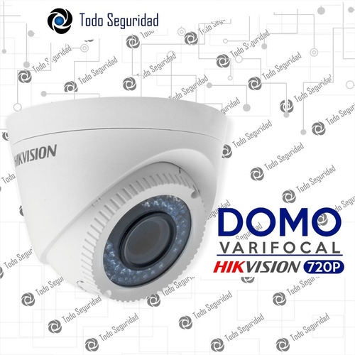 Camara Domo Varifocal Hikvision Hd 720p 1mp Exterior Cctv Gran Angular Zoom