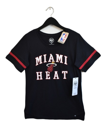 Remera Camiseta Manga Corta De Dama Miami Heat 47 Brand