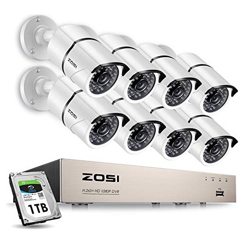 Zosi 8ch 1080p Sistema De Cámara De Seguridad Al Aire Libre