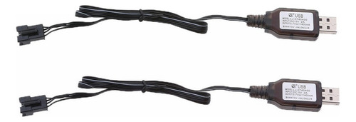 2× Cable De Cargador De Batería 7.4v Usb Al Enchufe Sm-4p