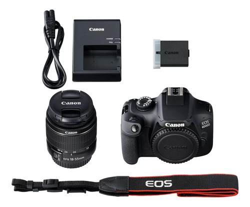 Câmera Dslr Canon Eos 4000d/rebel T100 Com Lente 18-55 Mm 64