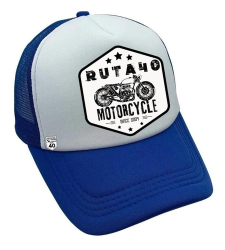 Imagen 3 de 6 de Gorra Trucker Motorcycle 3 Estrellas Curva Regulador Doble