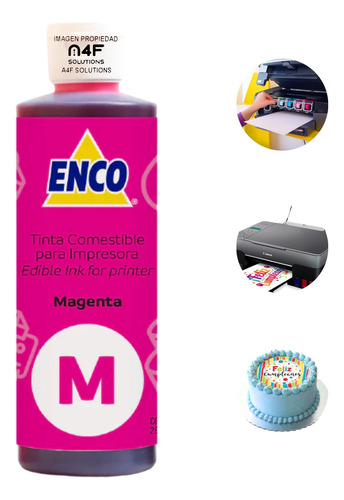 Tintas Comestibles Para Impresora Enco 250ml Color Magenta