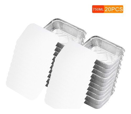 / Recipientes De Aluminio Desechables Con Tapas Para