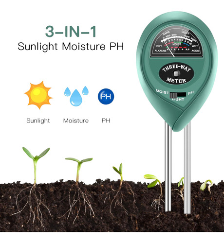Ph Metro Phmetro Suelo Humedad Tierra Luz Plantas Medidor