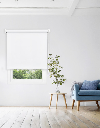 Cortina Roller Blackout 180x220cm Blanco 100% Bloqueo Solar