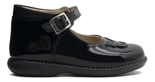 Zapato Bota Dogi Escolar Niña Charol Negro Mariposa 12-14.5