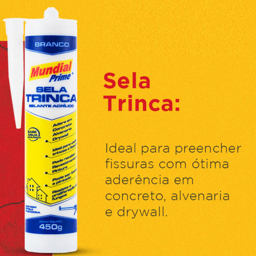 04 Sela Trincas Fissuras Rachaduras Branco Adesivo Acrílico