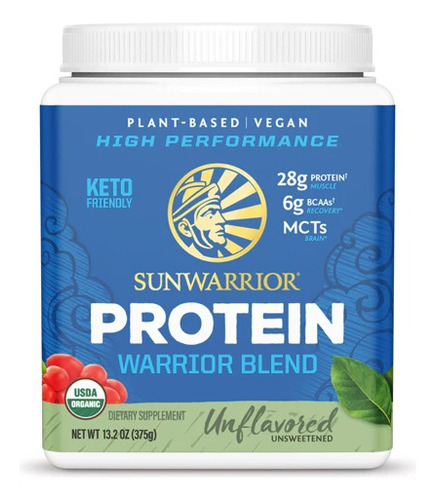 Sunwarrior Proteína Vegetal En Polvo Orgánica 375g Sabor Sin Sabor