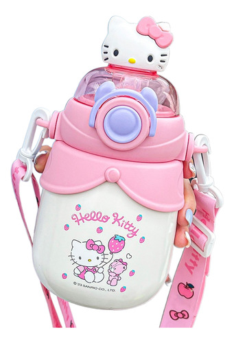 Pajita Para Agua Portátil Hellokitty Thermos Cup, 600 Ml