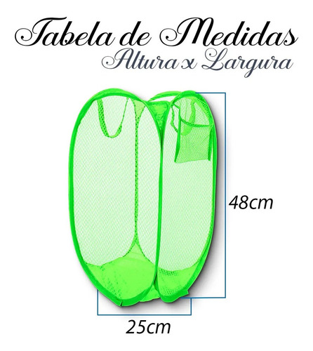 Cesto Organizador Verde Multiuso Guarda Brinquedo Roupa Suja