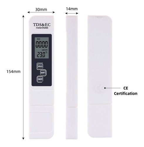 Imagen 4 de 9 de Medidor Digital 3 En 1 Tds Ec Y T Calidad Agua Estuche Grati