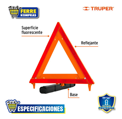 Triángulo De Seguridad De 44 Cm De Alto Con Estuche 10942