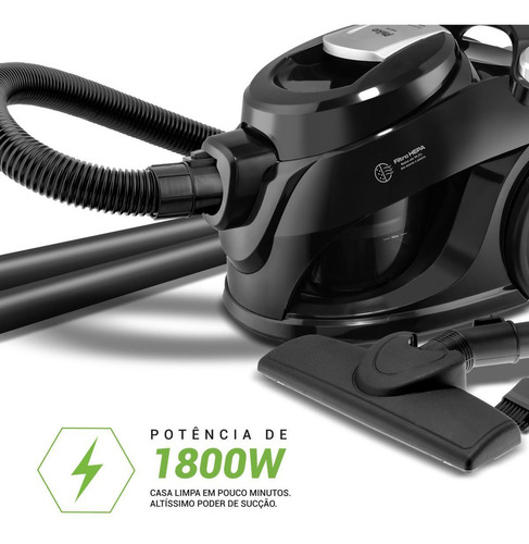 Aspirador De Pó Philco 1800w 2,2l Super Silencioso Pas70 Cor Preto