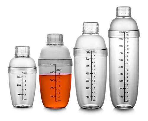 Coctelera Acrílica 500ml Shaker Plástico Transparente