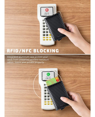 Tarjetero Vulkit Con Bloqueo Rfid, Billetera Emergente Autom