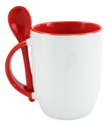 06 Canecas P/ Sublimação Colher E Int. Colorido 325ml