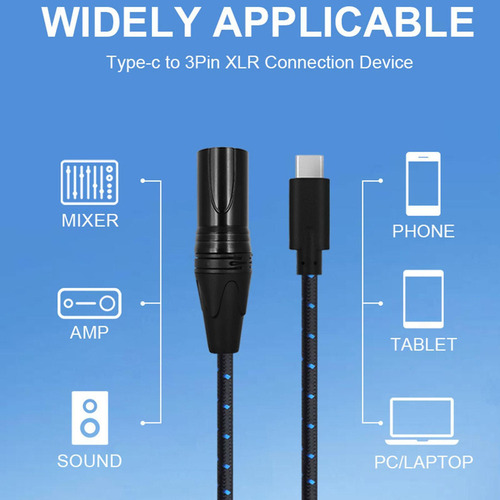 Cable Tipo C A Xlr De 3 Pines, Adaptador De 100 Centímetros