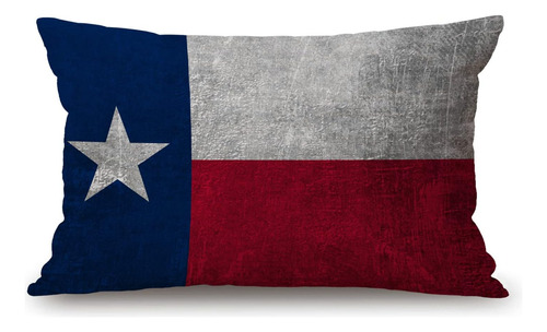 Funda De Almohada Lumbar Con Bandera De Texas, 12.0 X 20.0 I