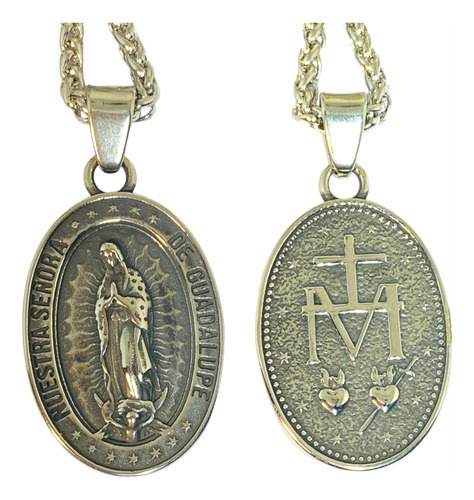 Collar Medalla Acero Virgen Nuestra Señora De Guadalupe
