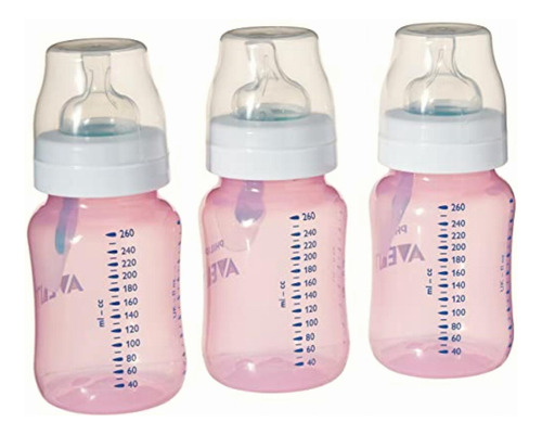 Philips Avent Set De Biberón Anti-colic 9oz, Rosa, 3 Piezas