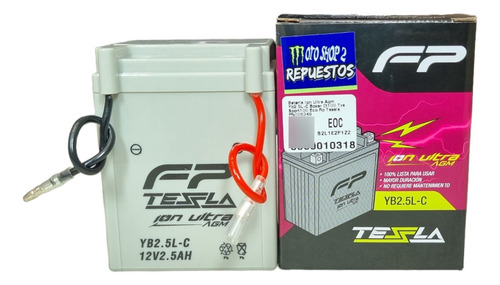Bateria Lon Ultra Agm Yb2.5l-c Boxer Ct100 Tvs Sport Tessla
