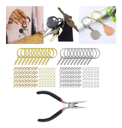 3 X 221x Llaveros Divididos Diy Con Juego De Cadena Para Oro