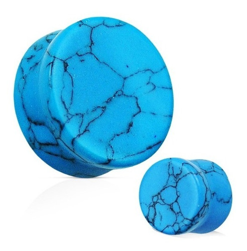 Alargador Pedra Azul Turquesa Turquoise 12mm 14mm 16mm Par