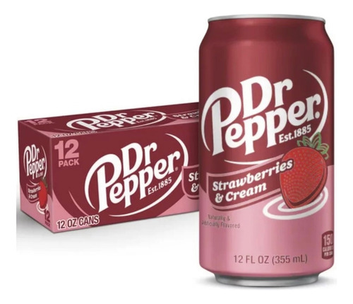 12pack Refresco Dr Pepper  Soda 355ml Strawberries & Cream