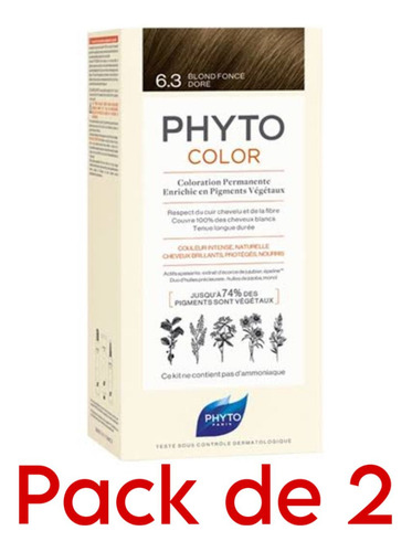 Pack De 2 Phyto Color Tinte Con Pigmentos Botánicos