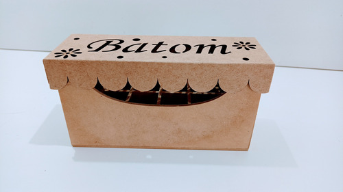 Imagem 6 de 7 de Porta Batom Retangular Mdf Cru - 12 Divisões