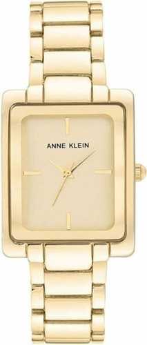 Reloj Mujer Anne Klein Oro Tone Acero Ak-2994chgb Analog Dis