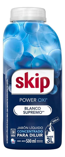 Jabón Líquido Concentrado Skip Power Oxi 500 Ml Pack X12 Un