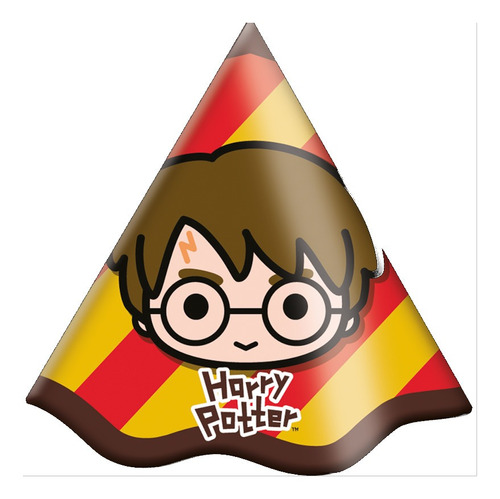Chapéu De Aniversário  Festa Harry Potter Kids - Contém 08 U