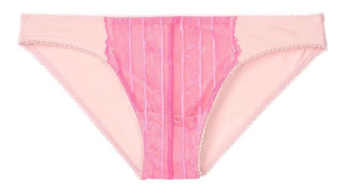 Victoria's Secret Panty De Algodon Con Encaje Rosa Original