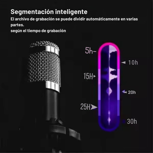 Grabador De Voz Espía Hd 8gb, Control De Voz Y Cifrado