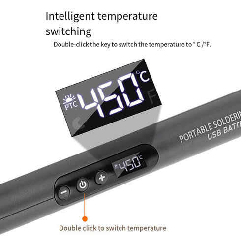 Soldador Digital Usb Con Temperatura Ajustable 300-450 -
