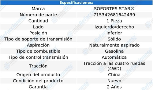 Soporte Caja Transmisión Aut Izq/der Inf Gmc K25 L6 4.1l 78