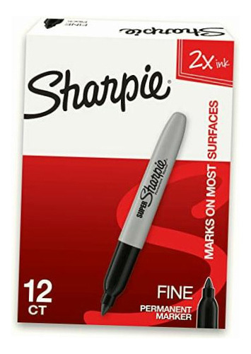 Sharpie  super Marcadores Permanentes, Punta Fina, Color Negro