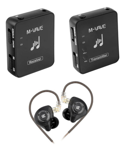 Sistema Monitoreo Inalambrico M Wave + In Ears Kz Edx Pro X