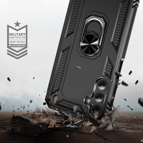 Funda Reforzada Con Anillo Para Modelos De Samsung Linea A Negro A25