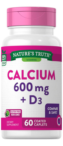 Calcio 600 Mg + Vitamina D3 - 60 Comprimidos