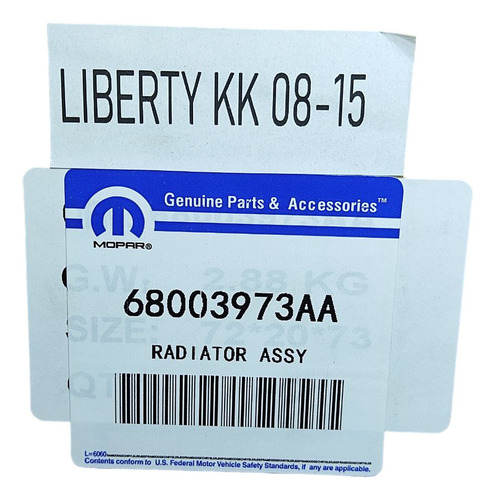 Radiador Jeep Liberty Kk 3.7 08-15