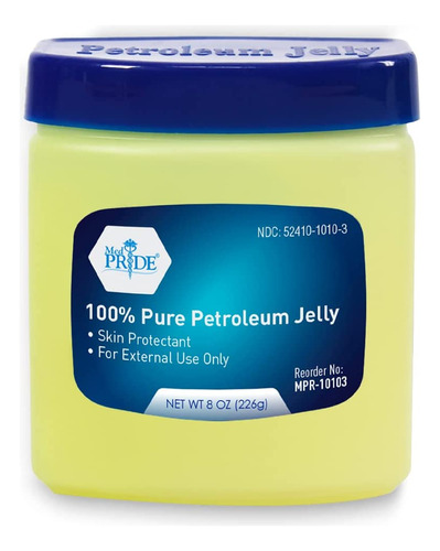 Med Pride Pure White Petroleum Jelly Tub 8 Oz - Protector Ef